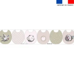 Kit bavoirs en éponge rose motif lapin féérique - Création Lucie OBATON