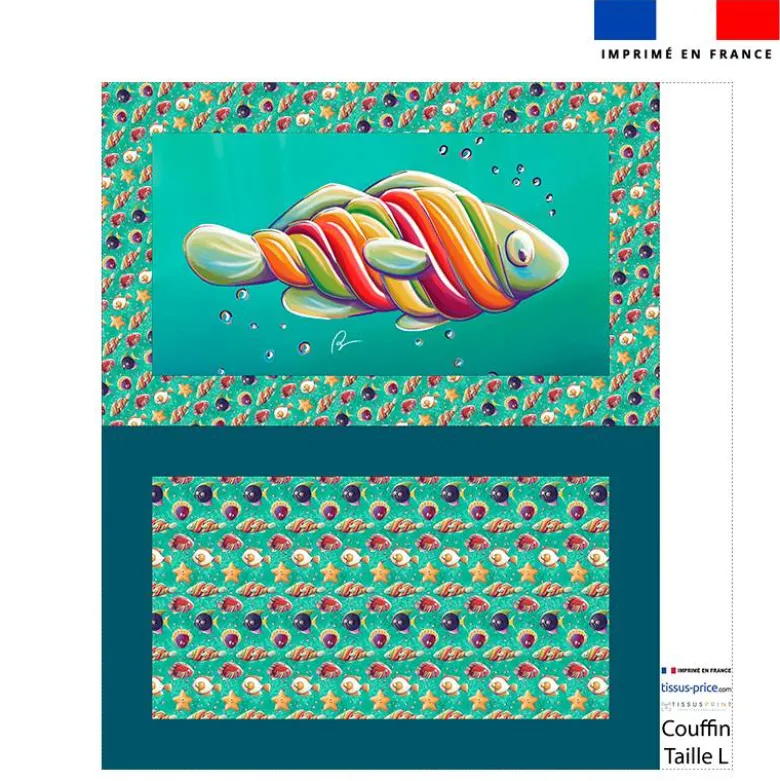 Kit couffin pour animaux motif poissons bonbons - Création Stillistic