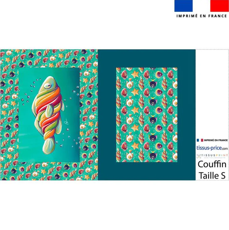 Kit couffin pour animaux motif poissons bonbons - Création Stillistic