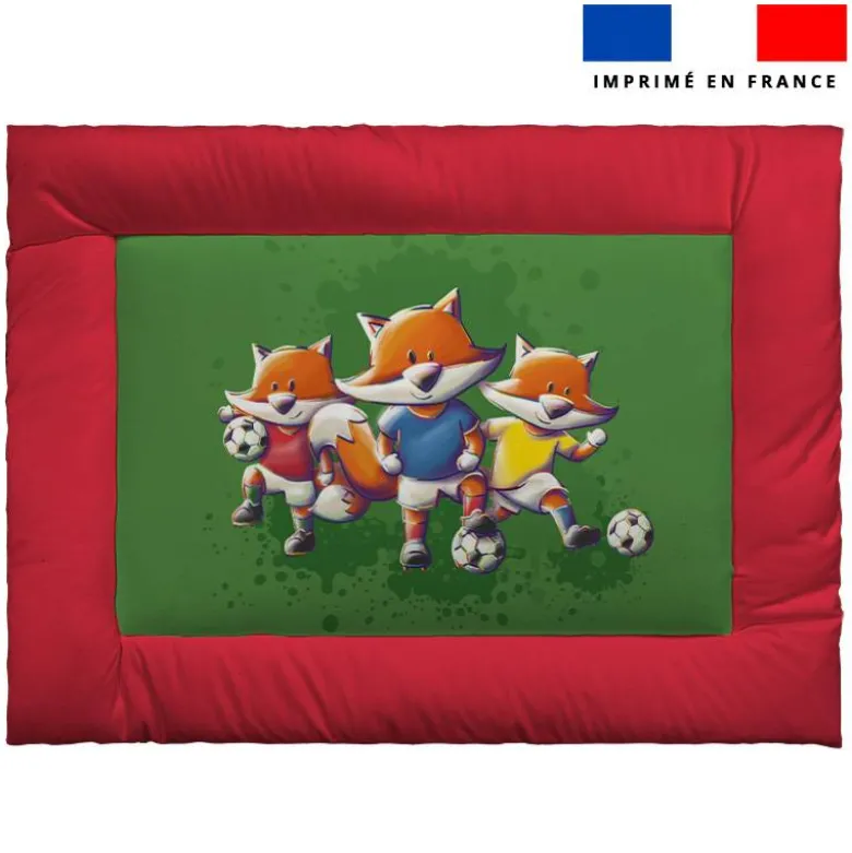 Kit couffin pour animaux motif renard foot - Création Stillistic
