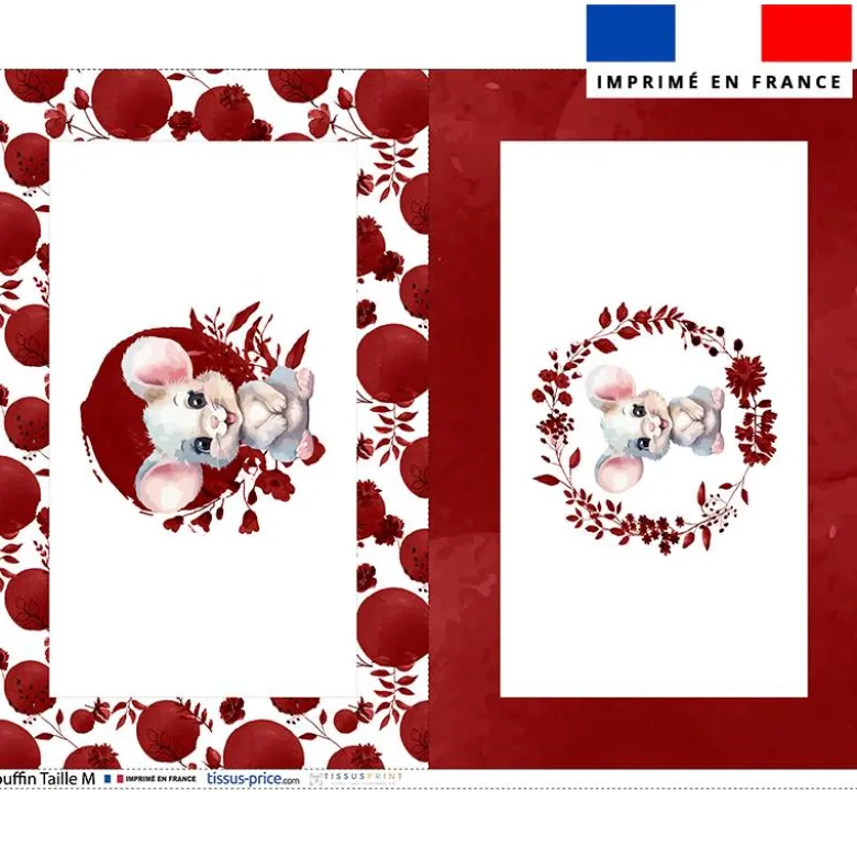 Kit couffin pour animaux motif souris aquarelle