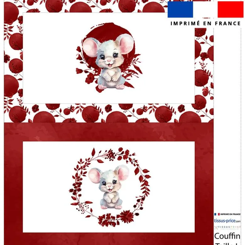 Kit couffin pour animaux motif souris aquarelle