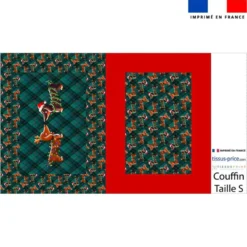 Kit couffin pour animaux motif Teckels de Noël - Création Stillistic