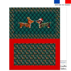 Kit couffin pour animaux motif Teckels de Noël - Création Stillistic
