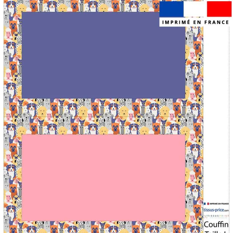 Kit couffin pour animaux motif chiens colorés