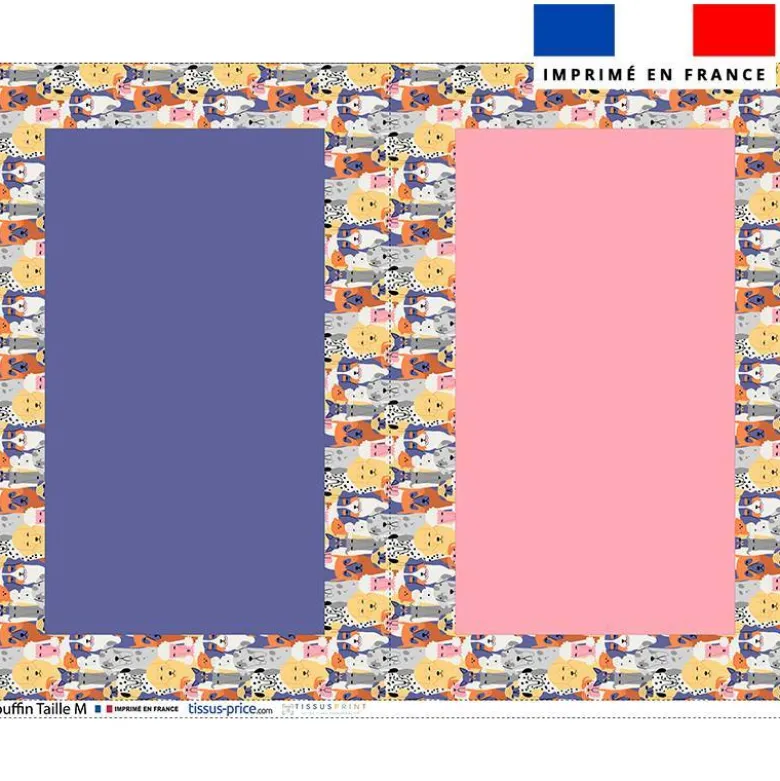 Kit couffin pour animaux motif chiens colorés