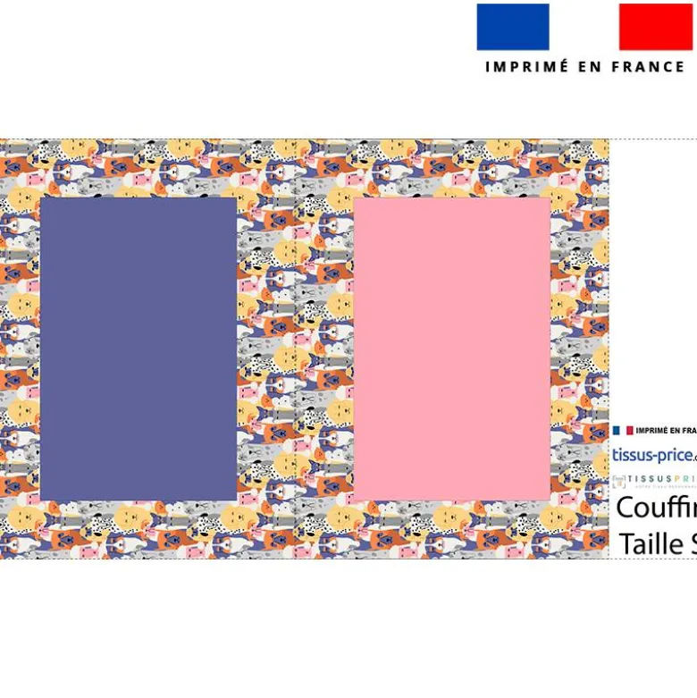 Kit couffin pour animaux motif chiens colorés