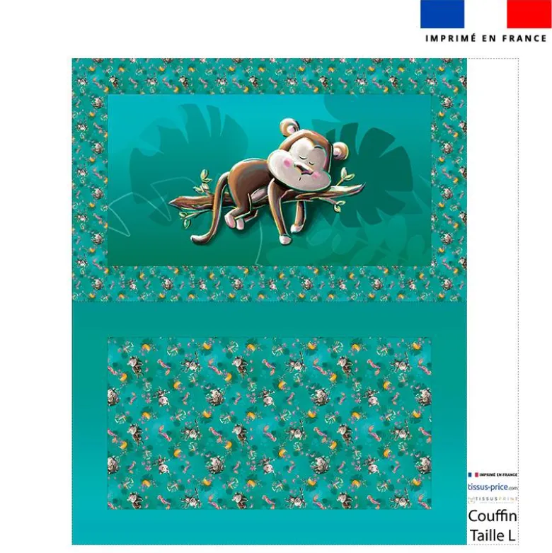 Kit couffin pour animaux motif singe dormeur - Création Stillistic