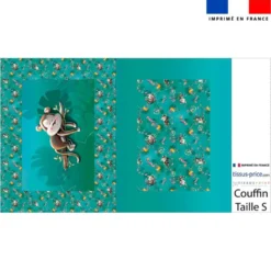 Kit couffin pour animaux motif singe dormeur - Création Stillistic