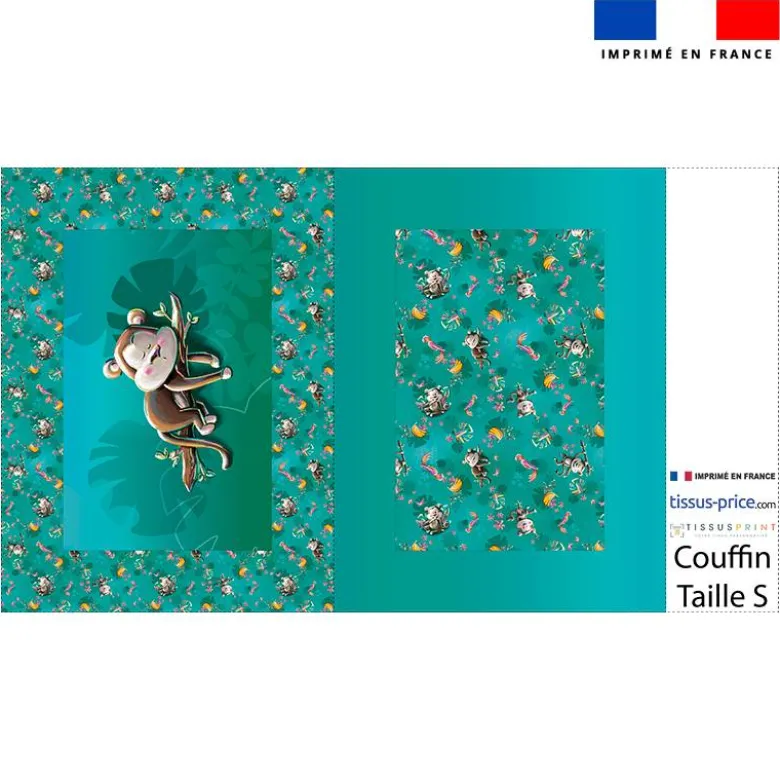 Kit couffin pour animaux motif singe dormeur - Création Stillistic