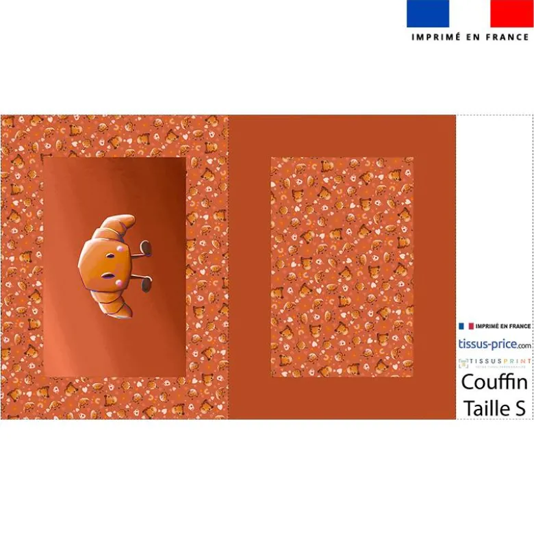 Kit couffin pour animaux motif amis ptit déj Croissant - Création Stillistic