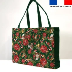 Kit couture sac cabas motif animaux couronne de Noel rouge - Création Stillistic