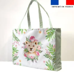 Kit couture sac cabas motif animaux aquarelle