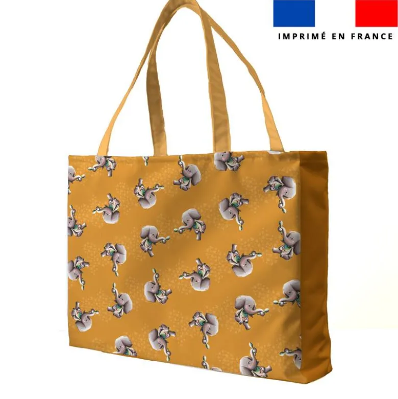 Kit couture sac cabas motif bébé éléphant - Création Stillistic