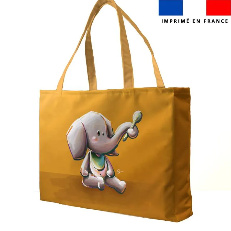 Kit couture sac cabas motif bébé éléphant - Création Stillistic