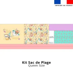 Kit couture sac cabas motif chien à la plage - Création Jolifox