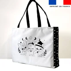 Kit couture sac cabas motif chiens sorciers - Création Jolifox