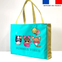 Kit couture sac cabas motif chien à la playa - Création Jolifox