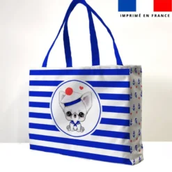 Kit couture sac cabas motif chihuahua marin - Création Jolifox