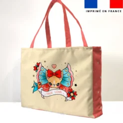 Kit couture sac cabas motif chien tattoo - Création Jolifox