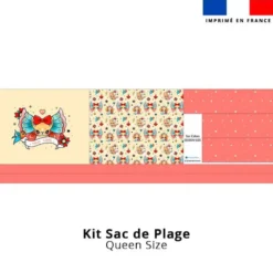Kit couture sac cabas motif chien tattoo - Création Jolifox
