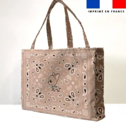 Kit couture sac cabas motif chihuahua bandana - Création Jolifox