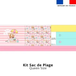 Kit couture sac cabas motif chiens summer vibes - Création Jolifox