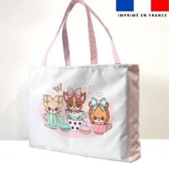 Kit couture sac cabas motif chiens tea time - Création Jolifox
