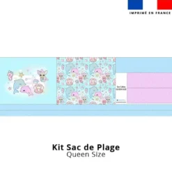 Kit couture sac cabas motif chiens sous l'océan - Création Jolifox