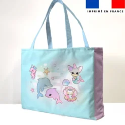 Kit couture sac cabas motif chiens sous l'océan - Création Jolifox