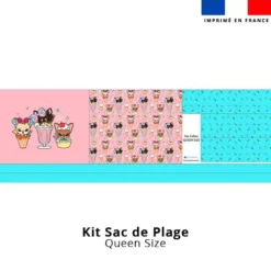Kit couture sac cabas motif chien ice cream - Création Jolifox