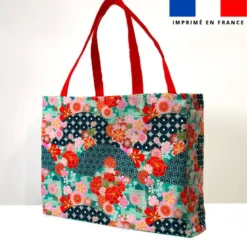 Kit couture sac cabas motif fleurs japonaises