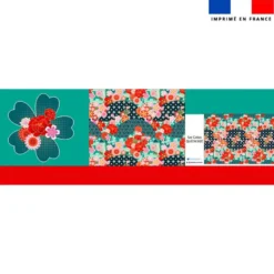 Kit couture sac cabas motif fleurs japonaises