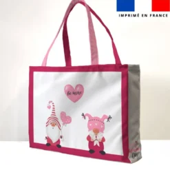 Kit couture sac cabas motif gnome st valentin