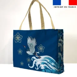 Kit couture sac cabas motif grue et vague déchainée