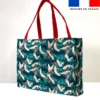 Kit couture sac cabas motif grue japonaise et fleur de cerisier