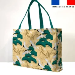 Kit couture sac cabas motif grue japonaise et éventail