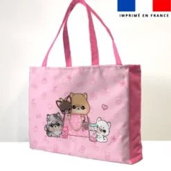 Kit couture sac cabas motif spitz et nounours - Création Jolifox
