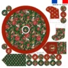 Kit décoration de Noel motif animaux couronne et fleur de Noël - Création Stillistic