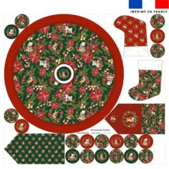 Kit décoration de Noel motif animaux couronne et fleur de Noël - Création Stillistic