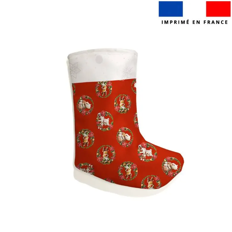 Kit décoration de Noel motif animaux couronne et fleur de Noël - Création Stillistic
