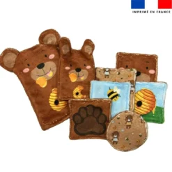 Kit de toilette motif ours brun