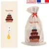 Kit hotte d'anniversaire beige motif Happy Birthday