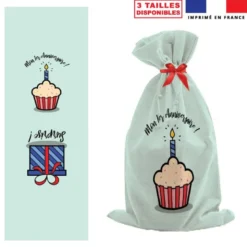 Kit hotte d'anniversaire bleu motif Mon 1er Anniversaire