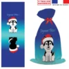 Kit hotte de Noel bleu motif Joyeuses Fêtes