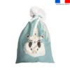 Kit hotte de Noel motif animaux de la banquise bleue + Fausse fourrure