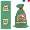 Kit hotte de Noel motif chat marron - Création Lita Blanc