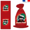 Kit hotte de Noel motif chat noir - Création Lita Blanc