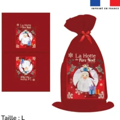 Kit hotte de Noel motif la hotte du père noel - Création Nidillus Carémoli