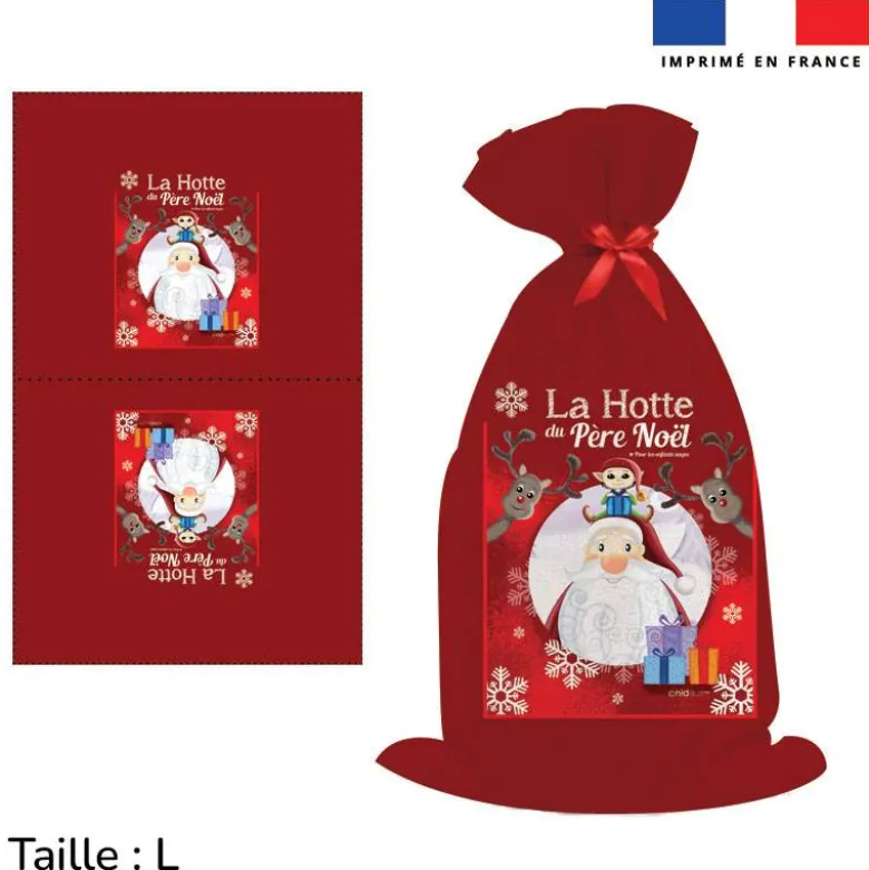 Kit hotte de Noel motif la hotte du père noel - Création Nidillus Carémoli